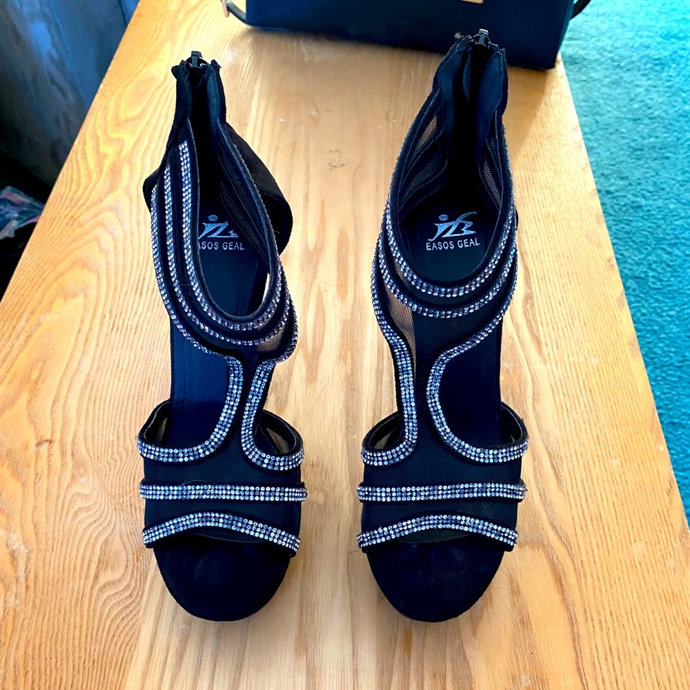 Sparkly black heels